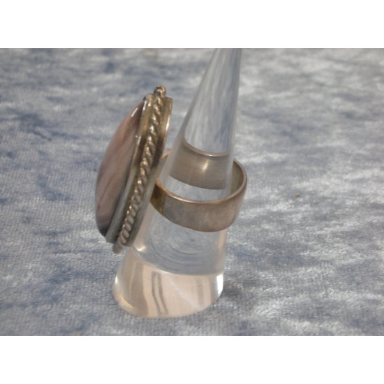 Sterling sølv Fingerring med rosenkvarts nr 35 størrelse 55.5 / 17.6 mm
