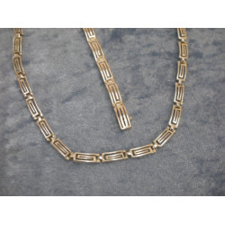Sterling sølv Halskæde og Armbånd / Armlænke, 44 og 18.5 cm x 5 og 6 mm