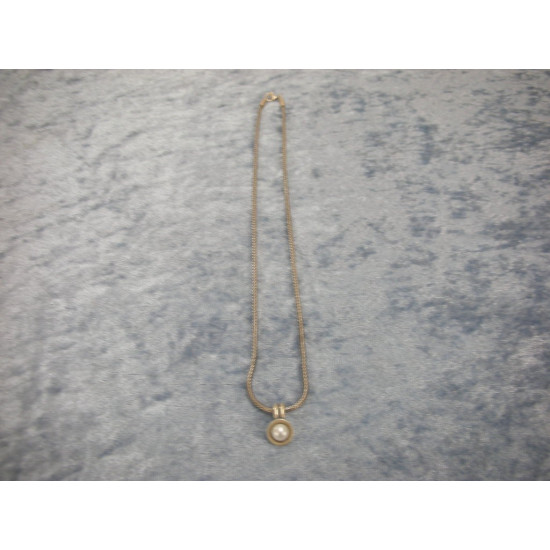 Sterling sølv oxideret Halskæde med perle vedhæng, 42 cm