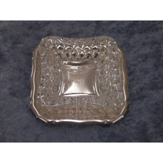 Salt cellar square on a silverplated dish, 2x7.3x7.3 cm