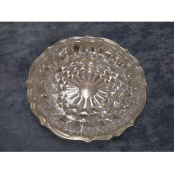 Glas Asiet på sølvplet fad, 1.5x11 cm