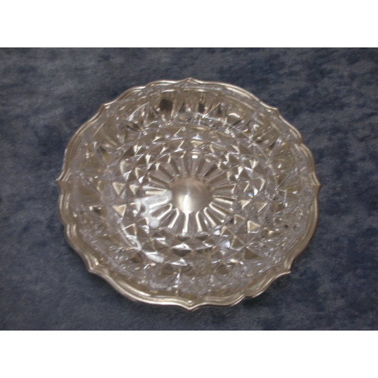 Glas Asiet på sølvplet fad, 1.5x11 cm