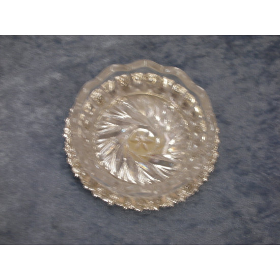 Saltkar på sølvplet fad, 2.8x9 cm