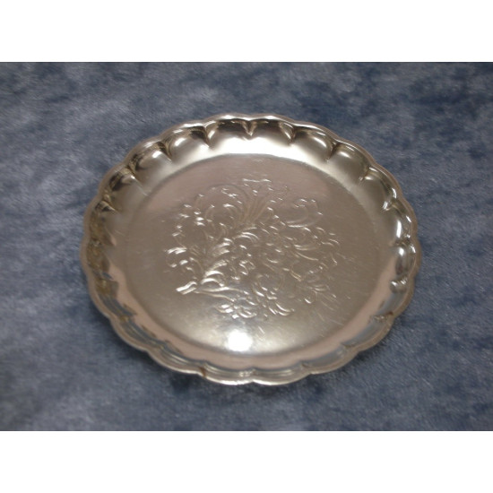 Sølvplet Asiet / Glasbakke, 7.5 cm, E. Pr. Import