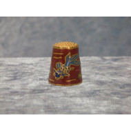 Fingerbøl i Cloisonne rødbrun, 2.5x2 cm