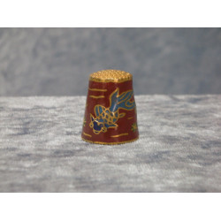 Thimble in Cloisonne reddish brown, 2.5x2 cm