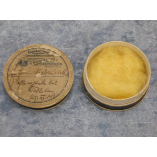 Recept / Pilleæske i pap fra Adler Apotheker u. Drogenhandlung, 1.8x4.6 cm