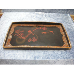 Black wood Tray with handle, 45x28.5 cm