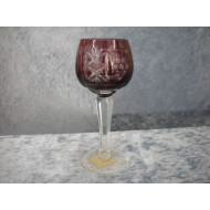 Bohemian glass, Schnapps / Port wine glass bordeaux, 12 cm