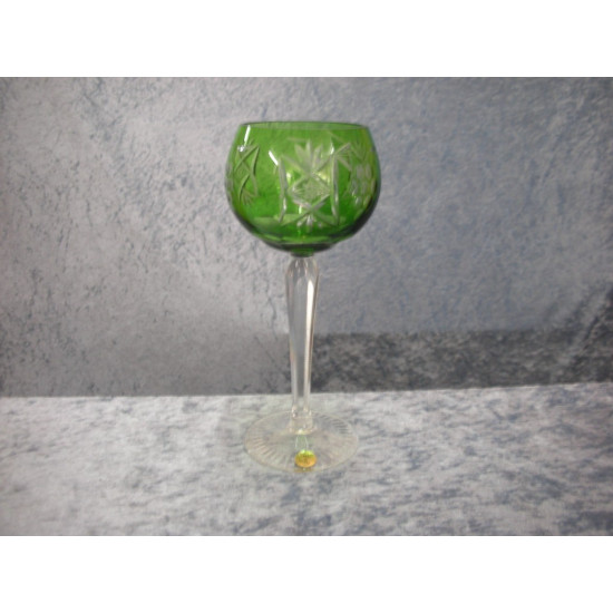 Bohemian glass, Wine glass Green, 18.5 cm