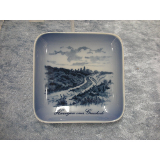 Plate / Dish no 985/13, Army road over Graahede, 8.2x8.2 cm, Factory first, RC