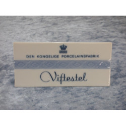 Blå Vifte / Viftestel, Forhandler skilt nr 11570, 6.5x14 cm, Kgl