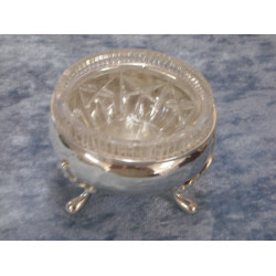 Sølv Saltkar med glas indsats, 4.5x6 cm