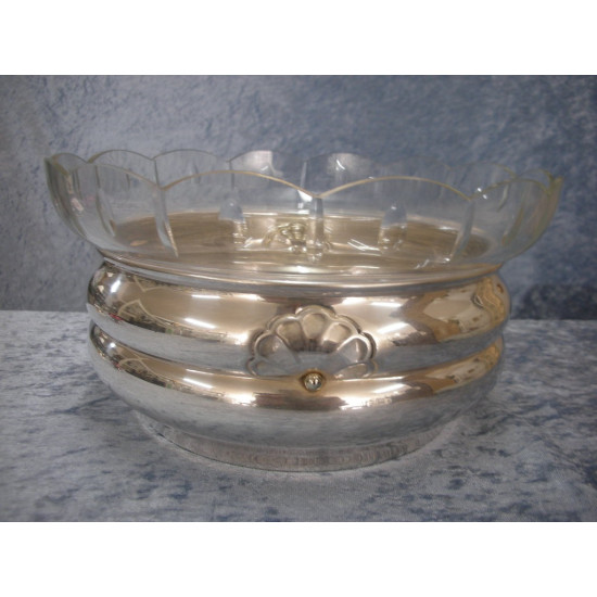 Silver-plated bowl with glass insert, 12.8x25 cm, B&T