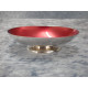 Silverplate Bowl with red enamel, 3x11x8 cm, Denmark