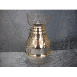 Silver Plate Vase with glass insert large, 31 cm