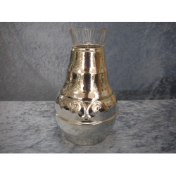 Silver Plate Vase with glass insert, 17.5 cm