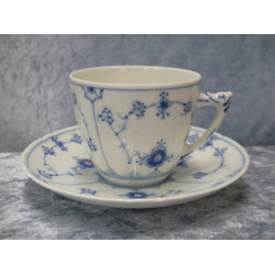 Fluted / Blue painted with dandruff edge, Coffee cup set no 305+102, 1st