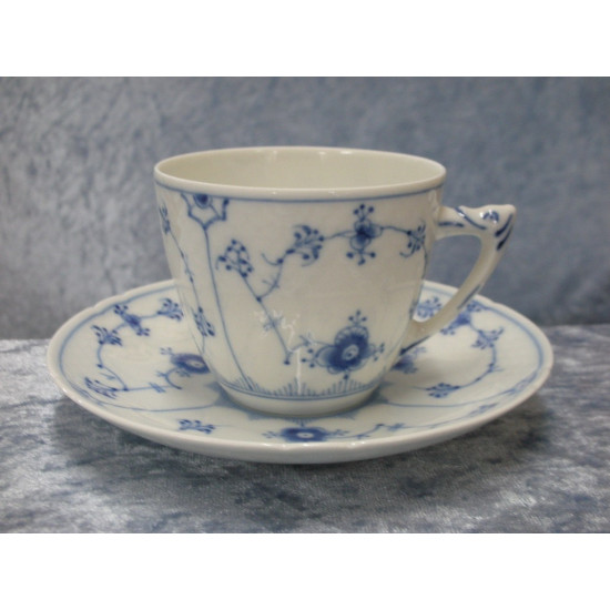 Fluted / Blue painted with dandruff edge, Coffee cup set no 305+102, 1st