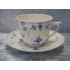 Fluted / Blue painted with dandruff edge, Coffee cup set no 305+102, BG